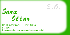 sara ollar business card